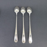 Three Vintage 'Balto Rose' Sterling Silver Parfait Spoons, 156 grams
