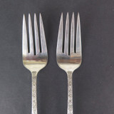 Two Antique Floral Handled Sterling Silver Forks, 61 grams