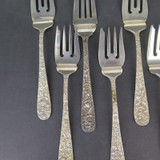 9 x Stieff Salad Forks in 'Stieff Rose' Pattern, 315 g