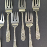 9 x Stieff Salad Forks in 'Stieff Rose' Pattern, 315 g