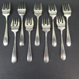 9 x Stieff Salad Forks in 'Stieff Rose' Pattern, 315 g