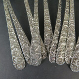 Set of 12 Vintage S. Kirk & Son Sterling Silver 'Repousse' Teaspoons, 360 grams