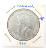 B Unc / Uncirculated 1966 Panama One Balboa .900 Silver
