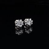 Vintage Diamond Set 14ct White Gold Threaded Stud Earrings 0.10ct Val $1770