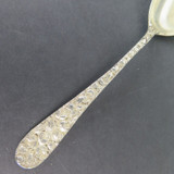 Antique Sterling Silver Spoon with Repousse Rose Handle, 31 grams