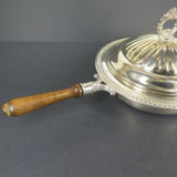 Large Quality Silverplate Serving Tureen on Turned Wooden Handle by FB Rogers