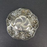 Antique Sterling Silver 5" Repousse Swirl Bon Bon Dish, 13cm diameter