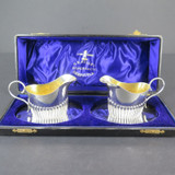 Pair of Boxed 1904 G H Hulley Sterling Silver Sauce Boats