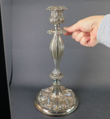 Large Silverplate Heavy Set Candlestick For Restoration by Bernard Rice & Sons