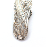 Unusual Vintage Sterling Silver Filigree Flip-Flop Thong Pendant 3.5g