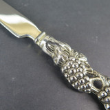 Vintage Cheese Knife with Grape and Vine Designed Handle