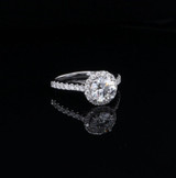 GIA 1.13ct G Diamond 14k White Gold Halo Ring Size L Val $13700