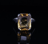 Vintage 7.51ct Golden Citrine 14k White Gold Ladies Cocktail Ring R Val $3145