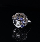 Vintage Blue Australian Sapphire & Diamond 14ct White Gold Ring O 1/2 Val $3980
