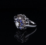 Vintage Blue Australian Sapphire & Diamond 14ct White Gold Ring O 1/2 Val $3980