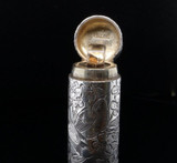 c1890 Antique Victorian silver scent bottle, Sampson & Mordan, Birds and Flowers