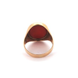 Vintage 18ct Yellow Gold & Carnelian Classic Mens Signet Ring 5.2g Size S
