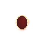Vintage 18ct Yellow Gold & Carnelian Classic Mens Signet Ring 5.2g Size S
