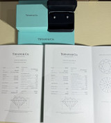 Auth. Tiffany & Co 0.80cttw VS XXX Diamond Set Platinum Stud Earrings Val $7300