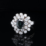 2.63ct Australian Sapphire 2.34ct Diamond 14k Gold Cluster Ring sz Q Val $13695