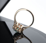 Vintage Emerald & 0.56ct G Si Diamond Halo 14k Gold Ring Size M Val $4335