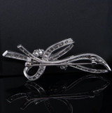 Vintage 1950s Platinum & 3.84ct G VS Diamond Set Ribbon Brooch Val $26900