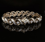 Impressive 4.04ct H Si Diamond Set 14K Gold Bracelet 18cm Val$17635