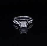 Vintage 0.94cttw Diamond Set 14k White Gold Ring Size N1/2 Val $5710