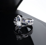 Vintage Australian Sapphire & Diamond 18K White Gold Butterfly Ring Val $8210