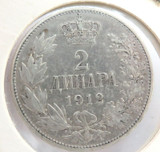 High Grade / aUNC 1912 Serbia 2 Dinara .835 Silver