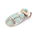 Decorative Sterling Silver & Pale Blue Stone Set Illusion Pendant 7.8g