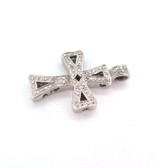 Vintage Karis Sterling Silver & Tiny Diamond Accent Cross Pendant 7.2g