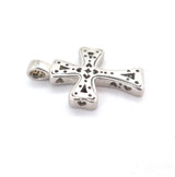Vintage Karis Sterling Silver & Tiny Diamond Accent Cross Pendant 7.2g