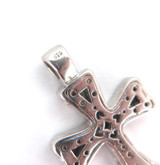 Vintage Karis Sterling Silver & Tiny Diamond Accent Cross Pendant 7.2g