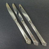 3 x Oneidea 'Damask Rose' 9" Stainless Steel Knives In Original Plastic Slips