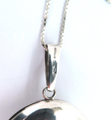 Large Vintage German Sterling Silver Hinged Oval Double Photo Locket & Chain 33g