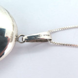 Large Vintage German Sterling Silver Hinged Oval Double Photo Locket & Chain 33g