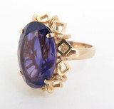Large Amethyst Handmade 14ct Yellow Gold Ladies Dress Ring Size N 1/2 Valuation $3335