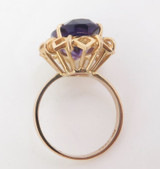 Large Amethyst Handmade 14ct Yellow Gold Ladies Dress Ring Size N 1/2 Valuation $3335