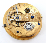 1800s Super Nice English / Diamond End Stone Fusee Pocket Watch Movement and Dial
