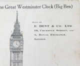 c1910 Big Ben “E Dent & Co Ltd, Royal Exchange, London” Advertising Postcard