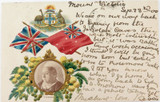 1900 Nice Patriotic Embossed Colour Postcard, Queen Victoria / Advance Australia