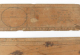 RARE 2 x Antique Optical / Optometrist Wooden Double-Sided Rules / Rulers