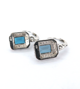 Vintage Art Deco Style Sterling Silver & Topaz Drop Earrings 3.1g