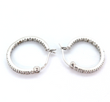 Stylish Sterling Silver & Cubic Zirconia Hoop Earrings 2.4g