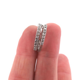 Stylish Sterling Silver & Cubic Zirconia Hoop Earrings 2.4g