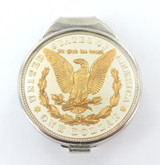 Very Nice .900 Silver 24K Gold Plated 1921 USA Morgan Dollar Money Clip.