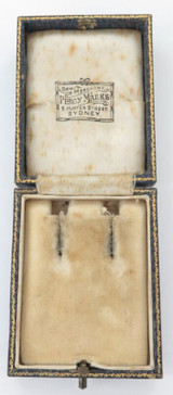 RARE Early 1900s Australian Retailer Jewellery Box. P Marks, 5 Hunter St, Sydney