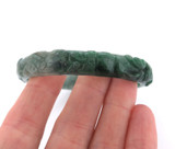 Beautifully Carved Floral Design Sage Green Jade 10mm Bangle 36.2g