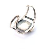 Stylish Handmade Sterling Silver & Landscape Agate Gemstone Open Bangle 40.4g